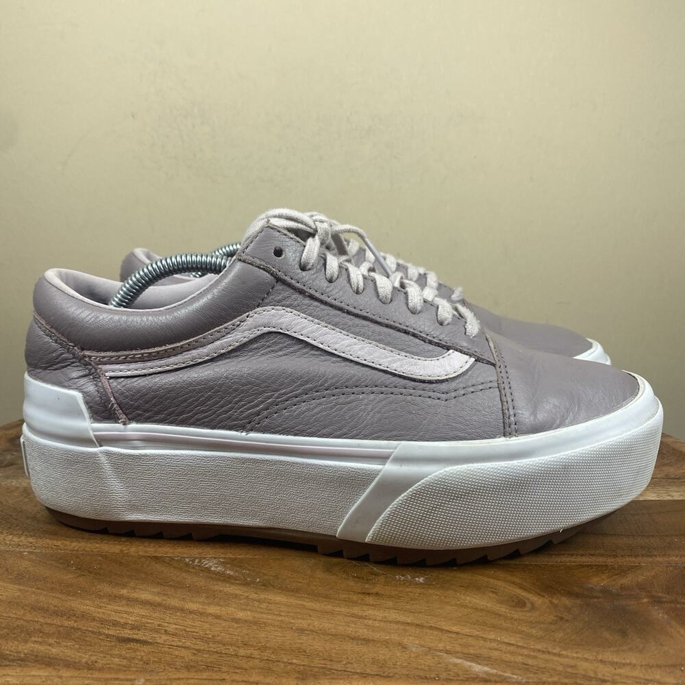 Vans Stacked Tumble Purple Dove Womens Purple Size 9 Leather Platform Shoes